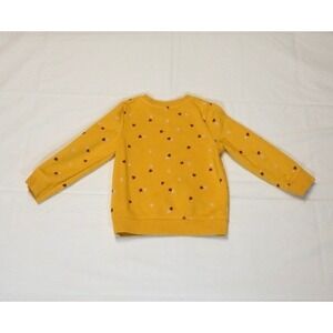 Cat & Jack Toddler Girl Mustard Yellow Heart Print Fleece Sweatshirt Size 3T